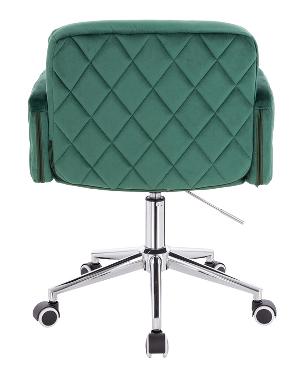 HR802K Scaun Verde din Catifea cu Bază Cromata