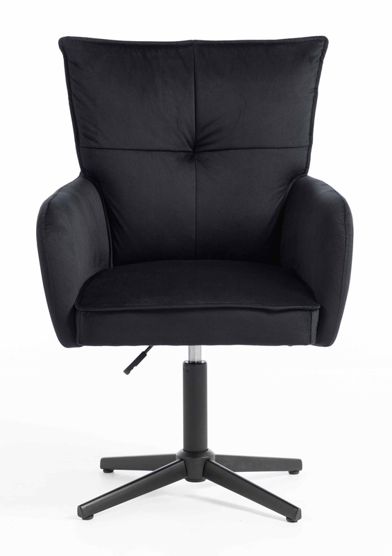 HR250CROSS Scaun Catifea Neagră Bază Neagră