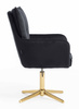 HR250CROSS Scaun Catifea Neagră Bază Aurie