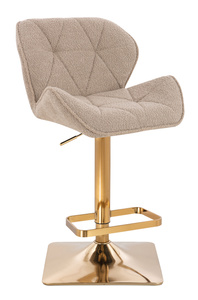 HR111KW Scaun Latte Boucle cu Bază Aurie