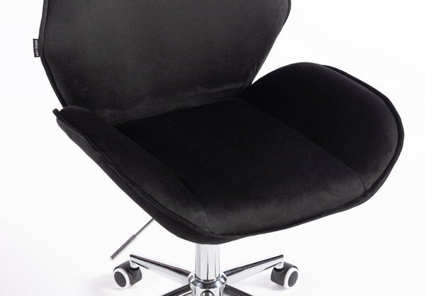 HR350K Scaun Neagră din Catifea Bază Cromata