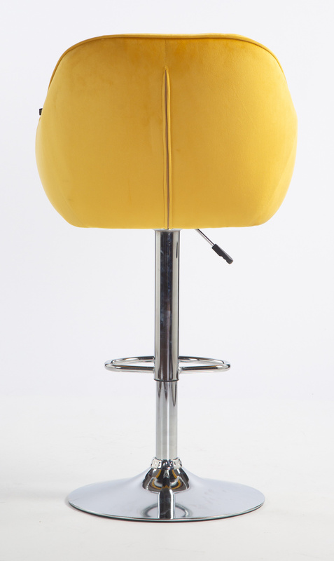 HR2055W Scaun Galbenă din Catifea cu Bază Cromata