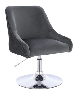 HR920N Scaun Grafit din Catifea cu Bază Cromata