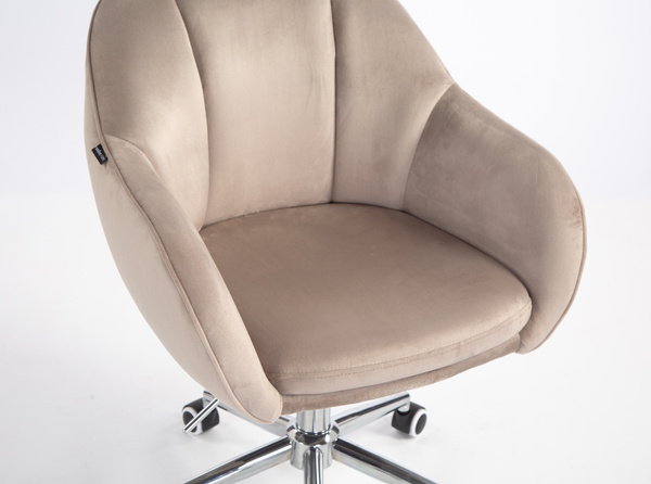 HR2055K Scaun Latte din Catifea cu Bază Cromata