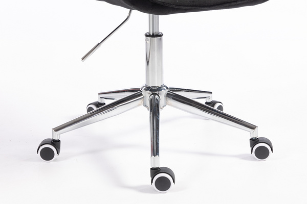 HR350K Scaun Neagră din Catifea Bază Cromata