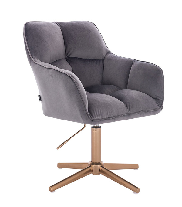 HR550CROSS Scaun Grafit Catifea cu Bază Aurie