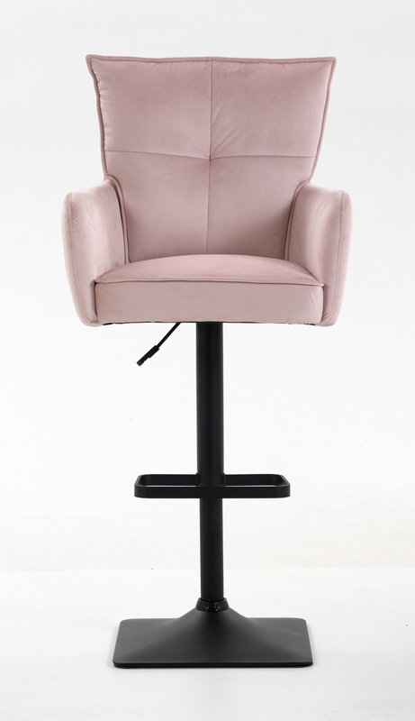 HR250KW Scaun Catifea Roz Pudra Bază Neagră