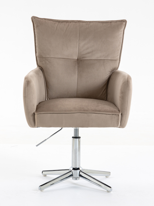 HR250CROSS Scaun Catifea Latte Bază Cromata