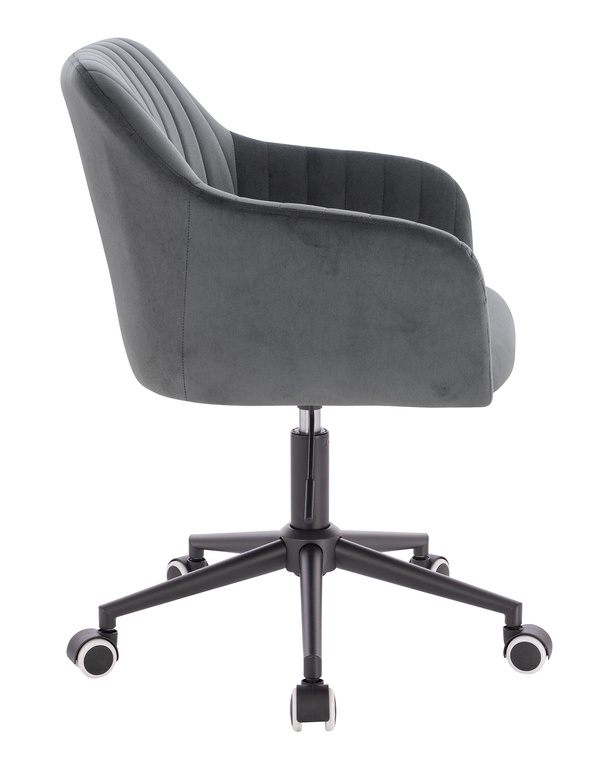 HR190K Scaun Grafit din Catifea cu Bază Neagră