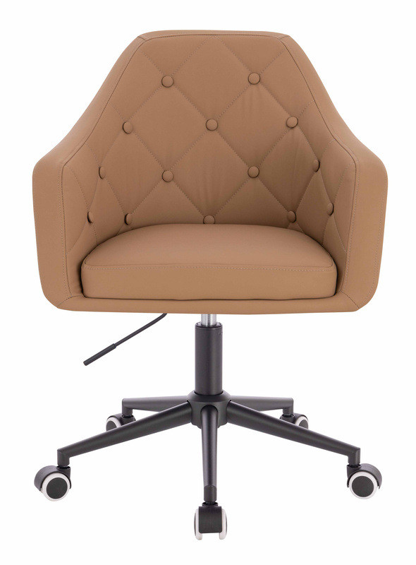 HR831K Scaun Caramel Piele Ecologica Premium Soft cu Bază Neagră