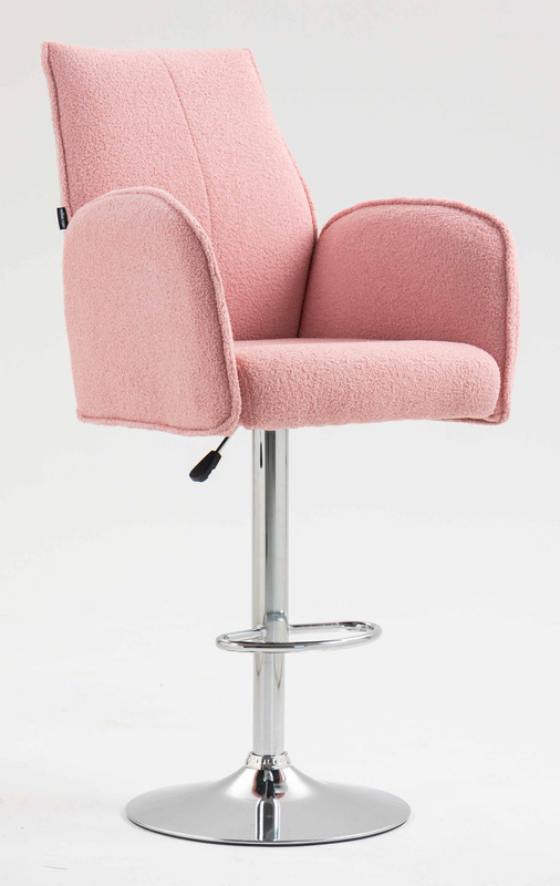 HR280W Scaun Roz Pudra Boucle cu Bază Cromata