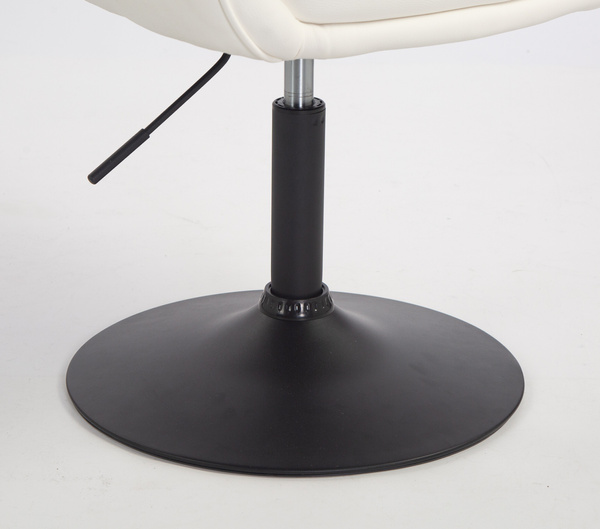 HR2055N Scaun Alb din Piele Ecologica cu Bază Neagră