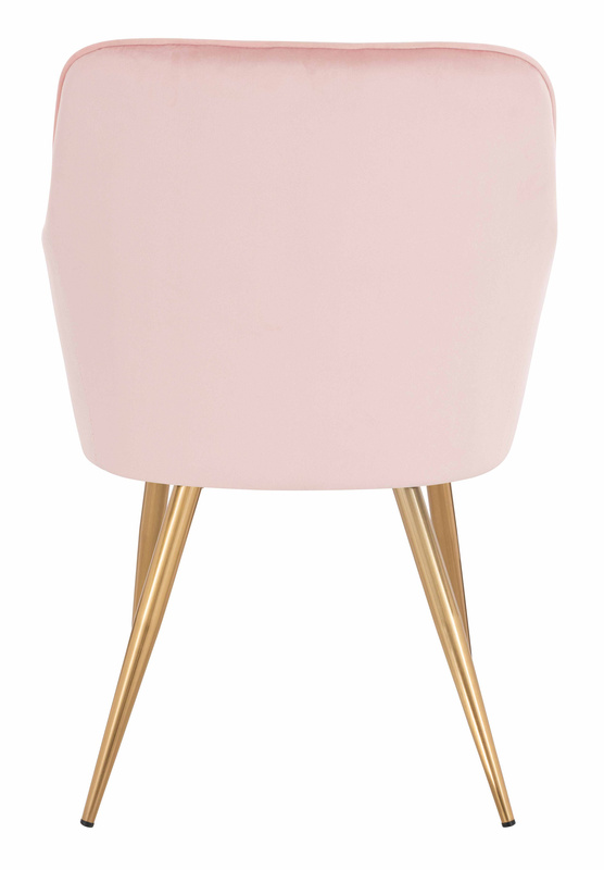 HR550 Scaun Roz Pudra Catifea cu Bază Aurie