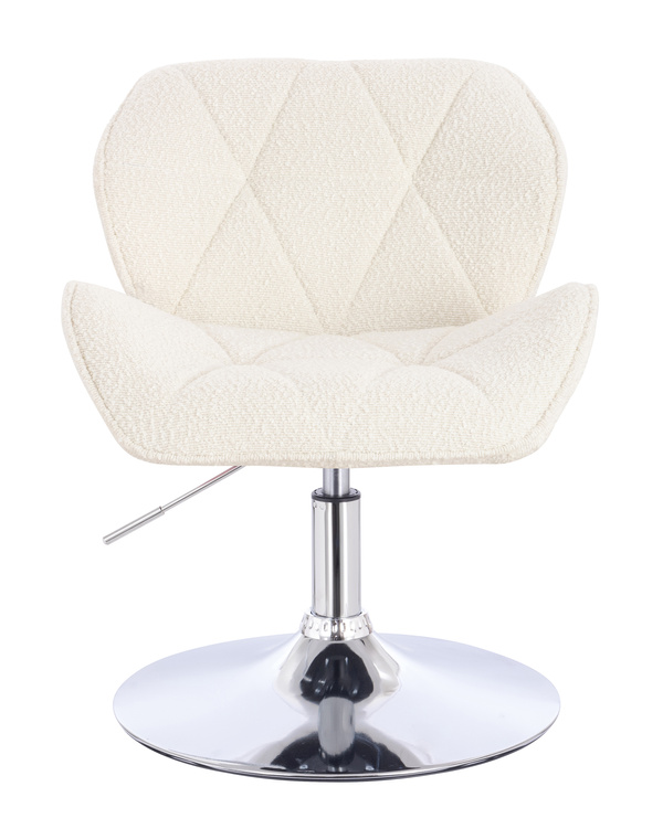 HR111N Scaun Crem Boucle cu Bază Cromata