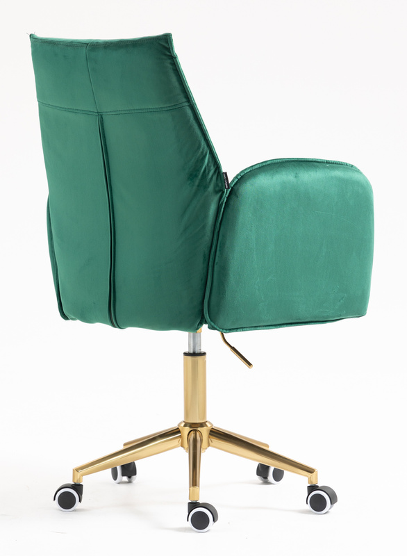 HR280K Scaun Verde din Catifea cu Bază Aurie