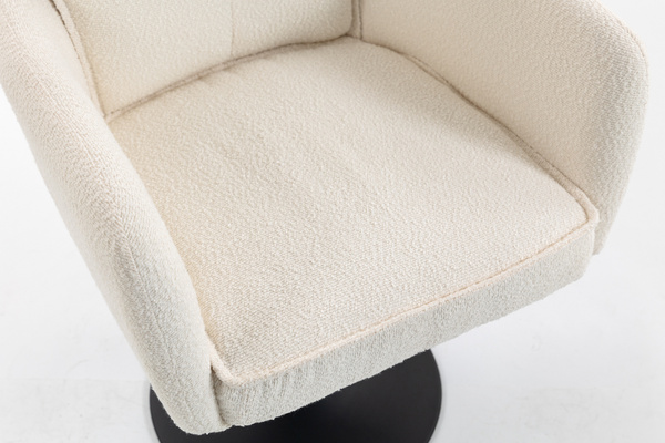 HR250N Scaun Crem Boucle Bază Neagră