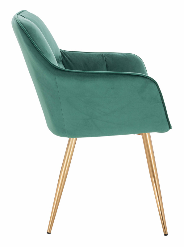 HR550 Scaun Verde Catifea cu Bază Aurie