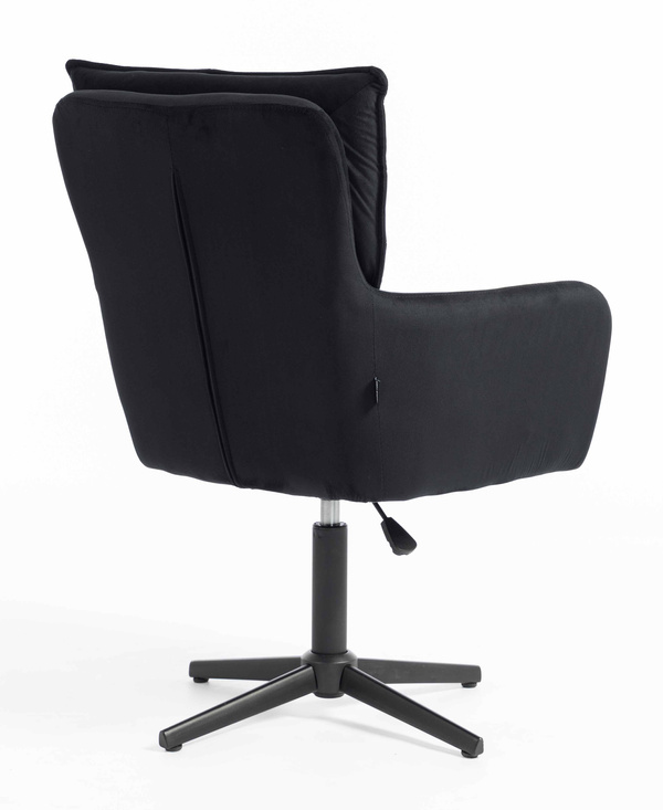 HR250CROSS Scaun Catifea Neagră Bază Neagră