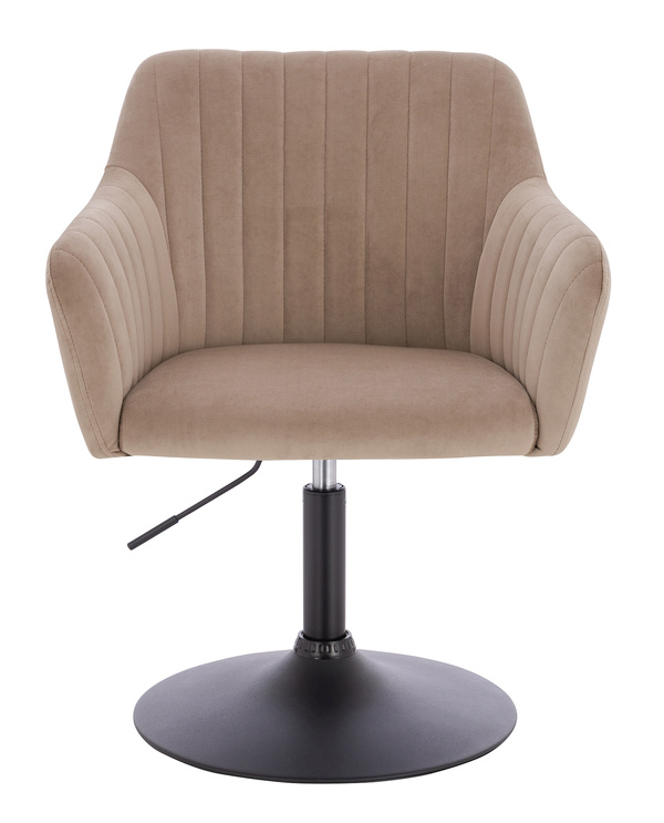 HR190N Scaun Latte din Catifea cu Bază Neagră