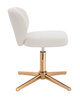 HR193CROSS Scaun Crem Boucle cu Bază Aurie