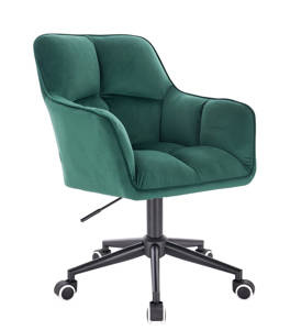 HR550K Scaun Verde Catifea cu Bază Neagră
