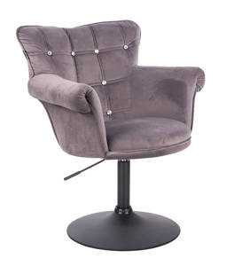 HR804CN Scaun Catifea Grafit cu Bază Neagră