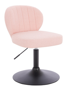 HR193N Scaun Roz Pudra Boucle cu Bază Neagră