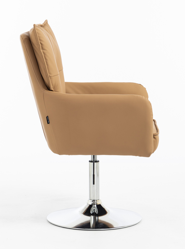 HR250N Scaun Piele Ecologică Premium Soft Culoare Caramel Bază Cromata