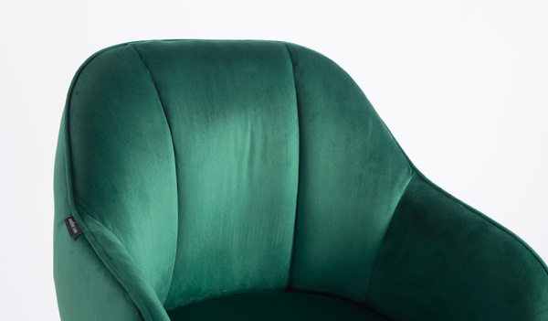 HR2055W Scaun Verde din Catifea cu Bază Aurie