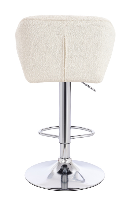 HR111W Scaun Crem Boucle cu Bază Cromata