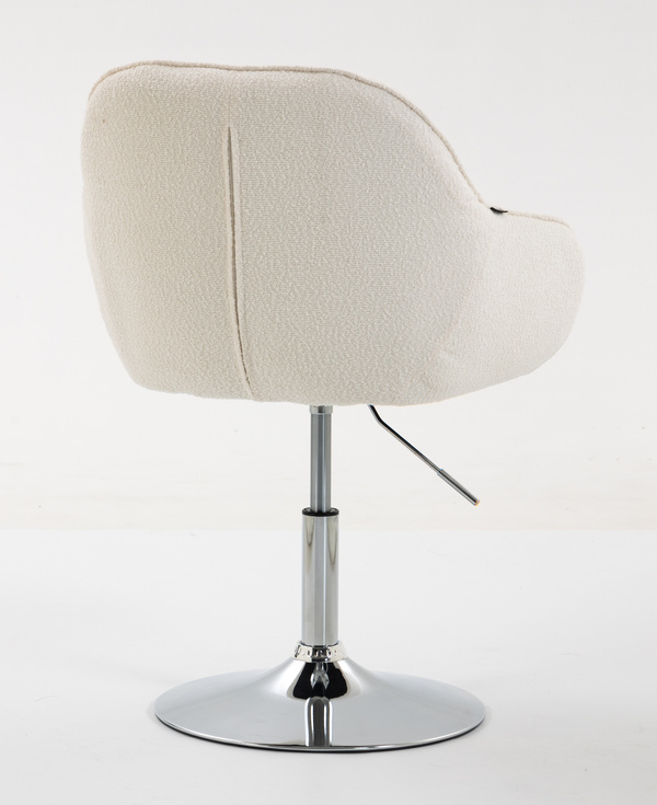 HR2055N Scaun Crem din Boucle cu Bază Cromata