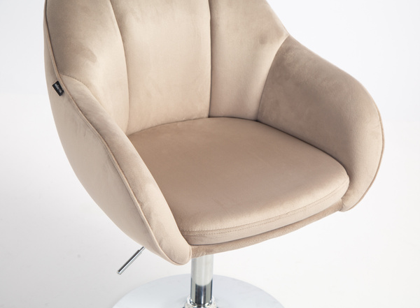 HR2055N Scaun Latte din Catifea cu Bază Cromata