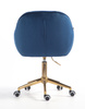 HR2055K Scaun Bleumarin din Catifea cu Bază Aurie