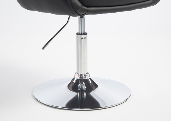 HR2055N Scaun Neagră din Piele Ecologica cu Bază Cromata