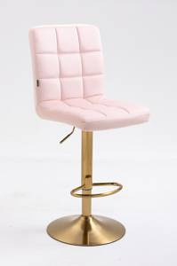 HR7009W Scaun Catifea Roz cu Bază Aurie