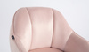 HR12055W Scaun Roz Pudra din Catifea cu Bază Cromata
