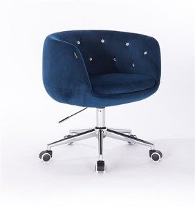 HR333K Scaun Bleumarin Catifea cu Bază Cromata