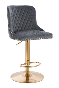 HR940W Scaun Grafit din Catifea cu Bază Aurie