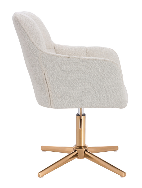 HR550CROSS Scaun Crem Boucle cu Bază Aurie