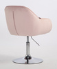 HR12055N Scaun Roz Pudra din Catifea cu Bază Cromata