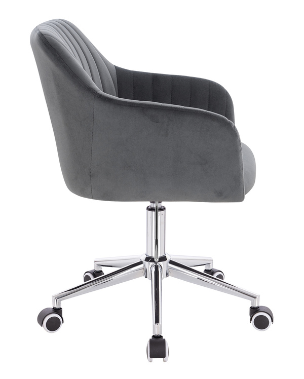 HR190K Scaun Grafit din Catifea cu Bază Cromata