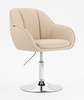 HR2055N Scaun Crem din Piele Ecologica cu Bază Cromata