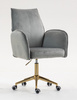 HR280K Scaun Gray din Catifea cu Bază Aurie