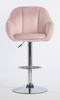 HR12055W Scaun Roz Pudra din Catifea cu Bază Cromata