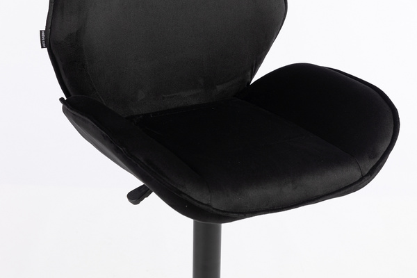 HR350W Scaun Neagră din Catifea Bază Neagră