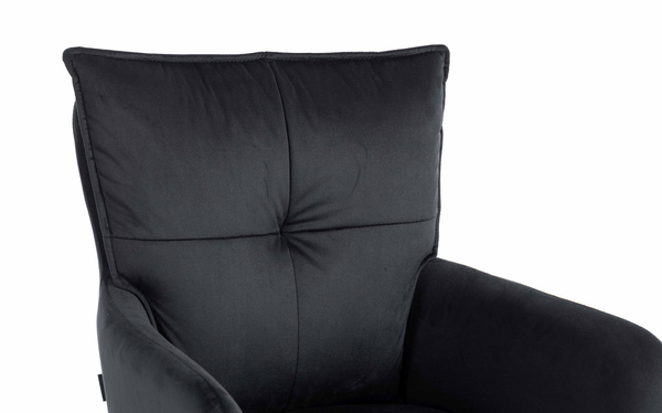 HR250KW Scaun Catifea Neagră Bază Neagră