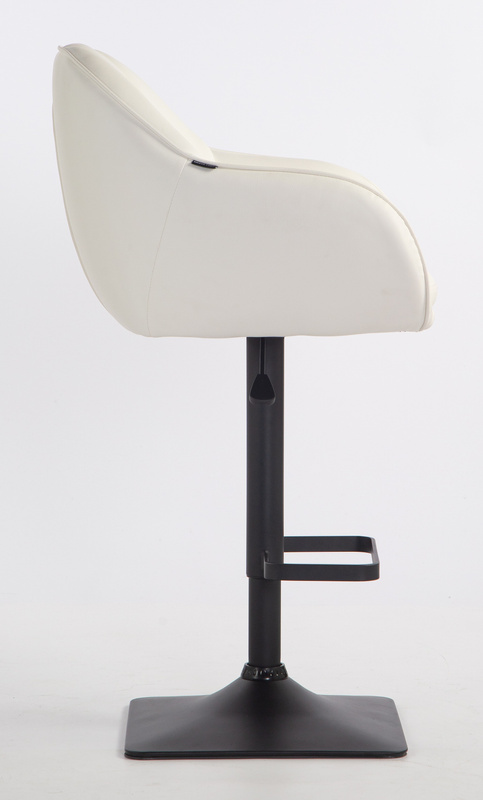 HR2055KW Scaun Alb din Piele Ecologica cu Bază Neagră