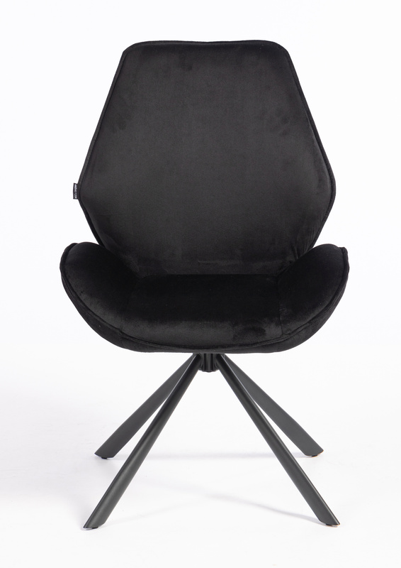 HR350 BAZĂ STEA Scaun Neagră din Catifea Bază Neagră