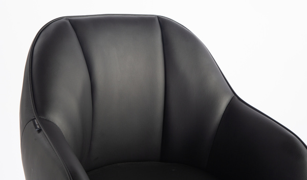 HR2055KW Scaun Neagră din Piele Ecologica cu Bază Neagră