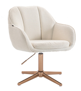 HR2055CROSS Scaun Crem din Boucle cu Bază Aurie